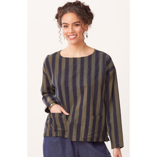 Parisa Top - Bark/Navy
