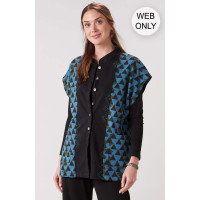 Manashi Organic Vest - Winter sky/Black