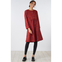 Short Vasanti Organic Cotton Dress - Sunset red/Multi